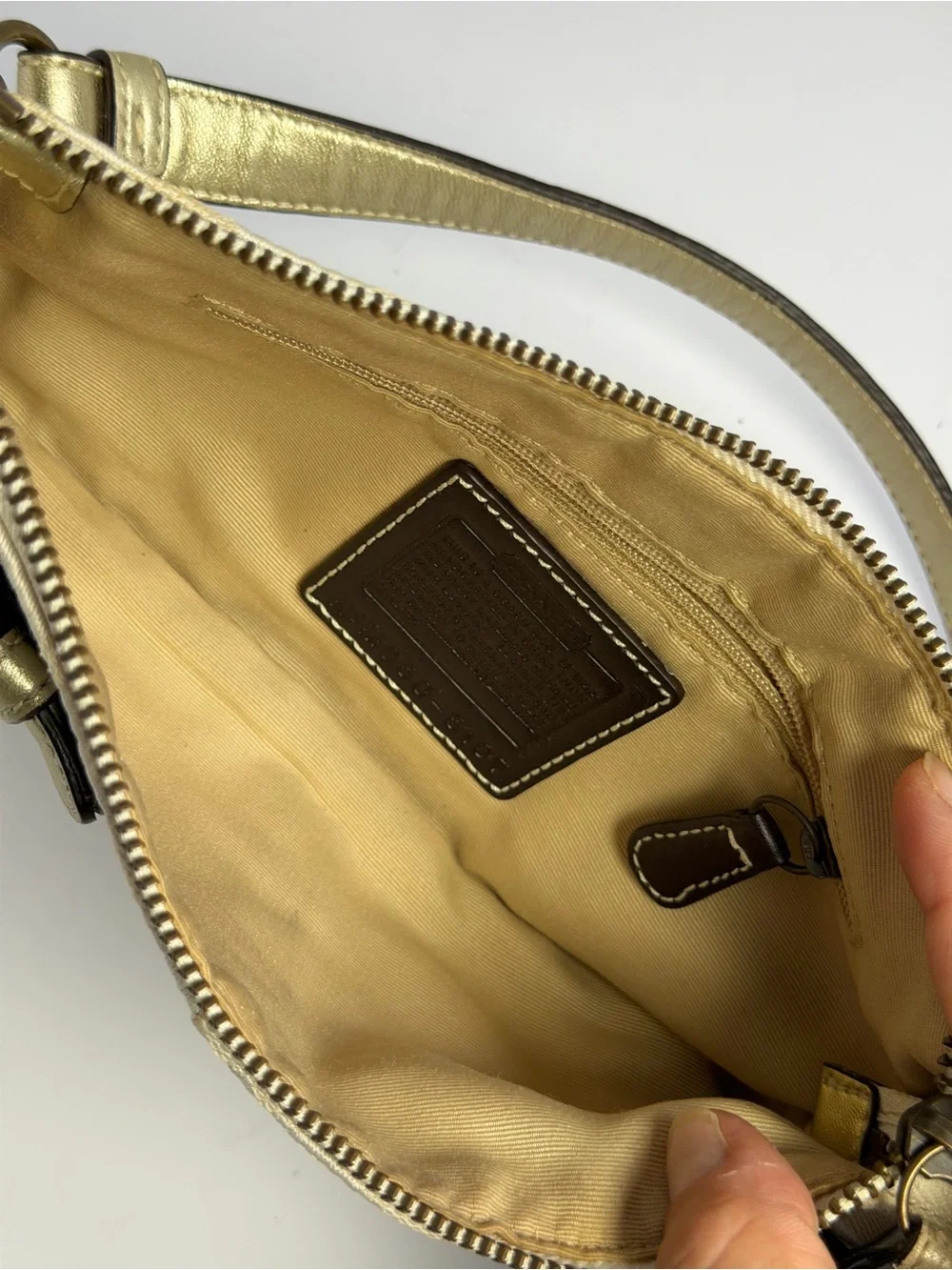 Coach Y2K Pale Signature Canvas/Gold Trim Demi Shoulder Bag